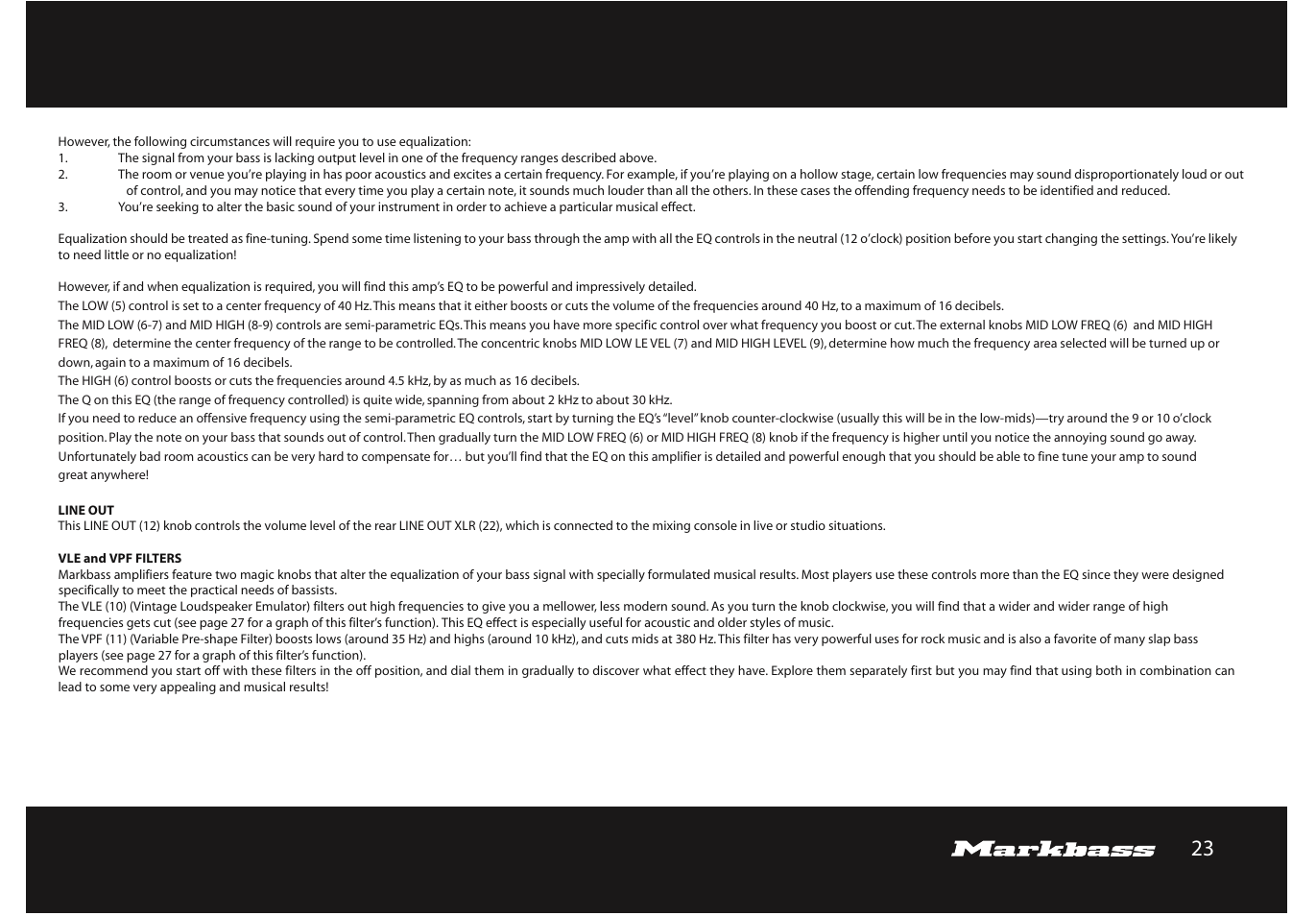 Markbass F 500 User Manual | Page 23 / 32