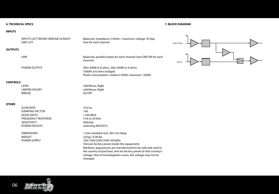 Markbass MB 1000 User Manual | Page 6 / 8