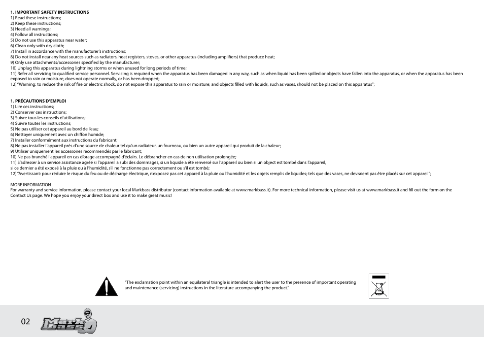 Markbass Super Pro DI User Manual | Page 2 / 8