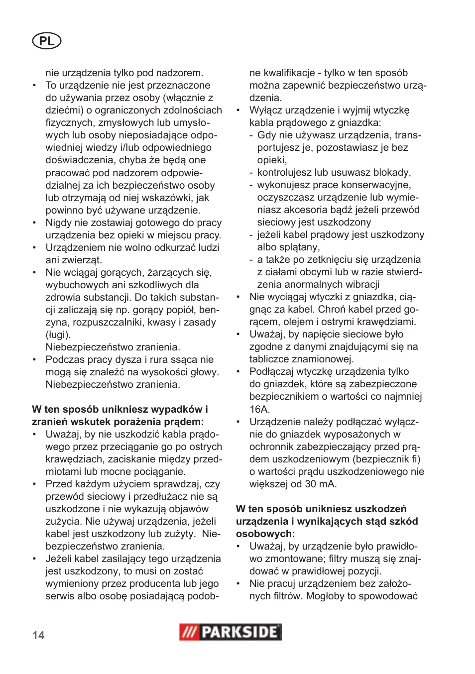Parkside PNTS 1400 B1 User Manual | Page 14 / 66