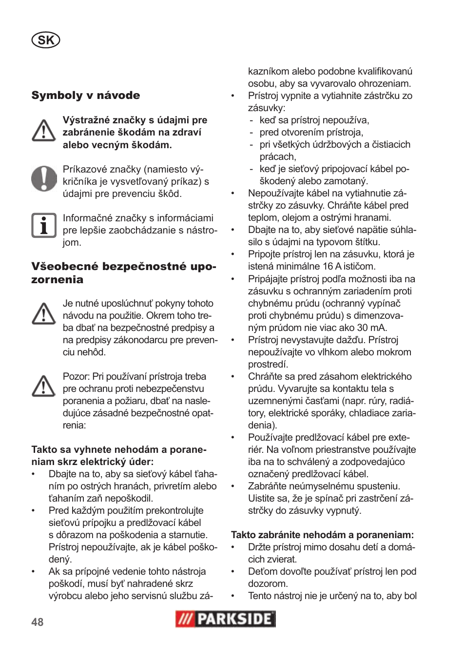 Parkside PAS 500 B1 User Manual | Page 48 / 70