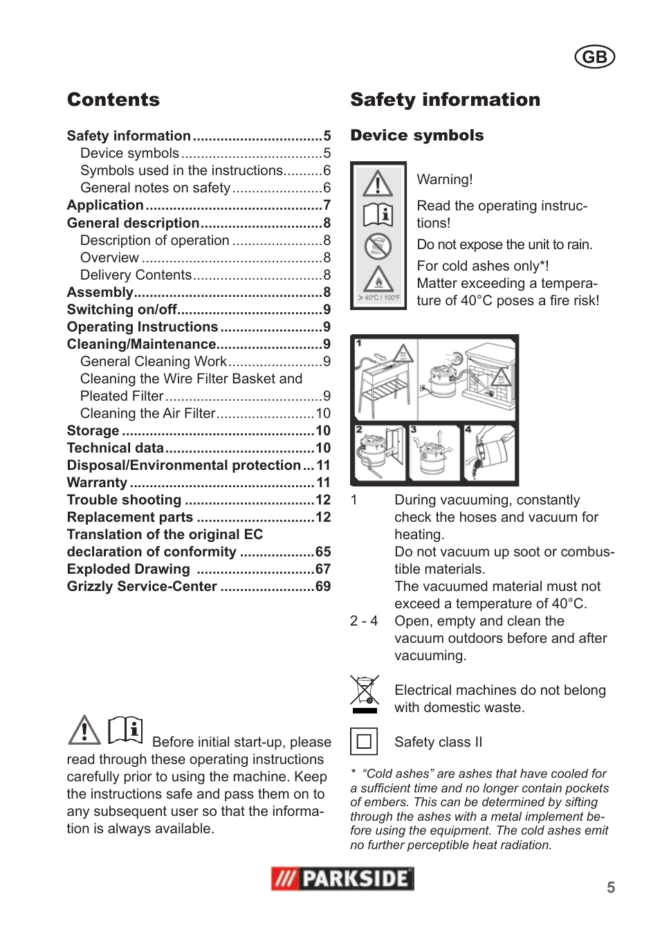 Parkside PAS 500 B1 User Manual | Page 5 / 70
