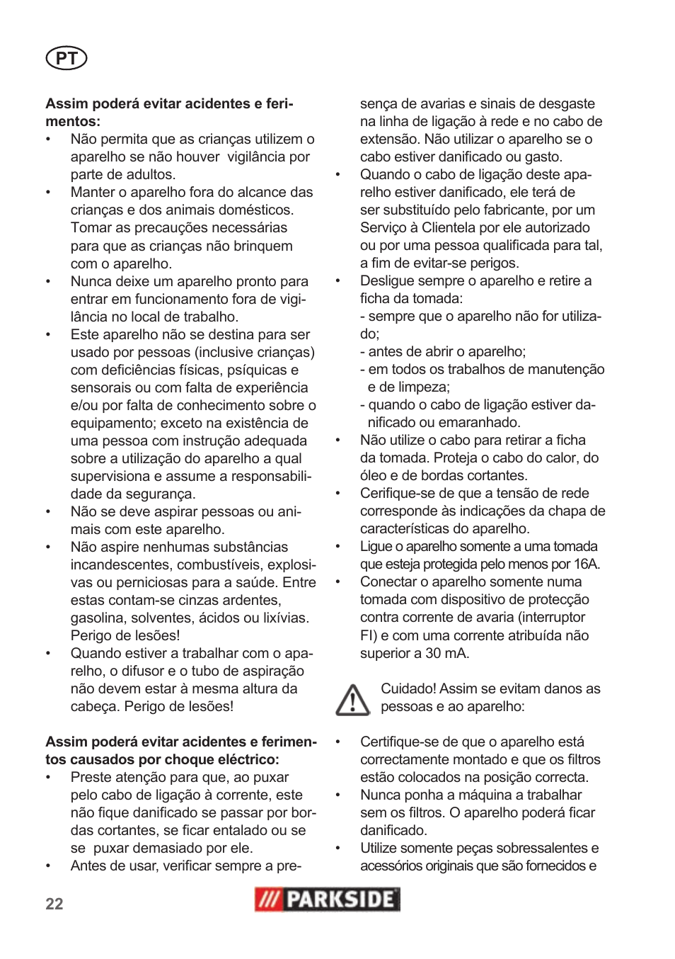 Parkside PNTS 1500 A1 User Manual | Page 22 / 50