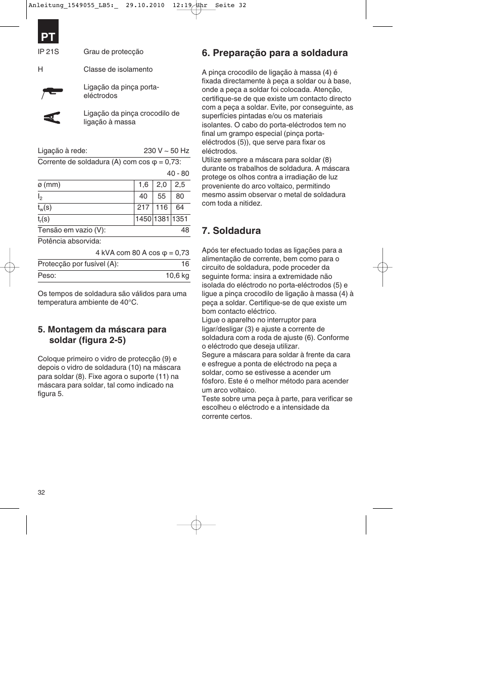 Preparação para a soldadura, Soldadura | Parkside PESG 120 A1 User Manual | Page 32 / 60