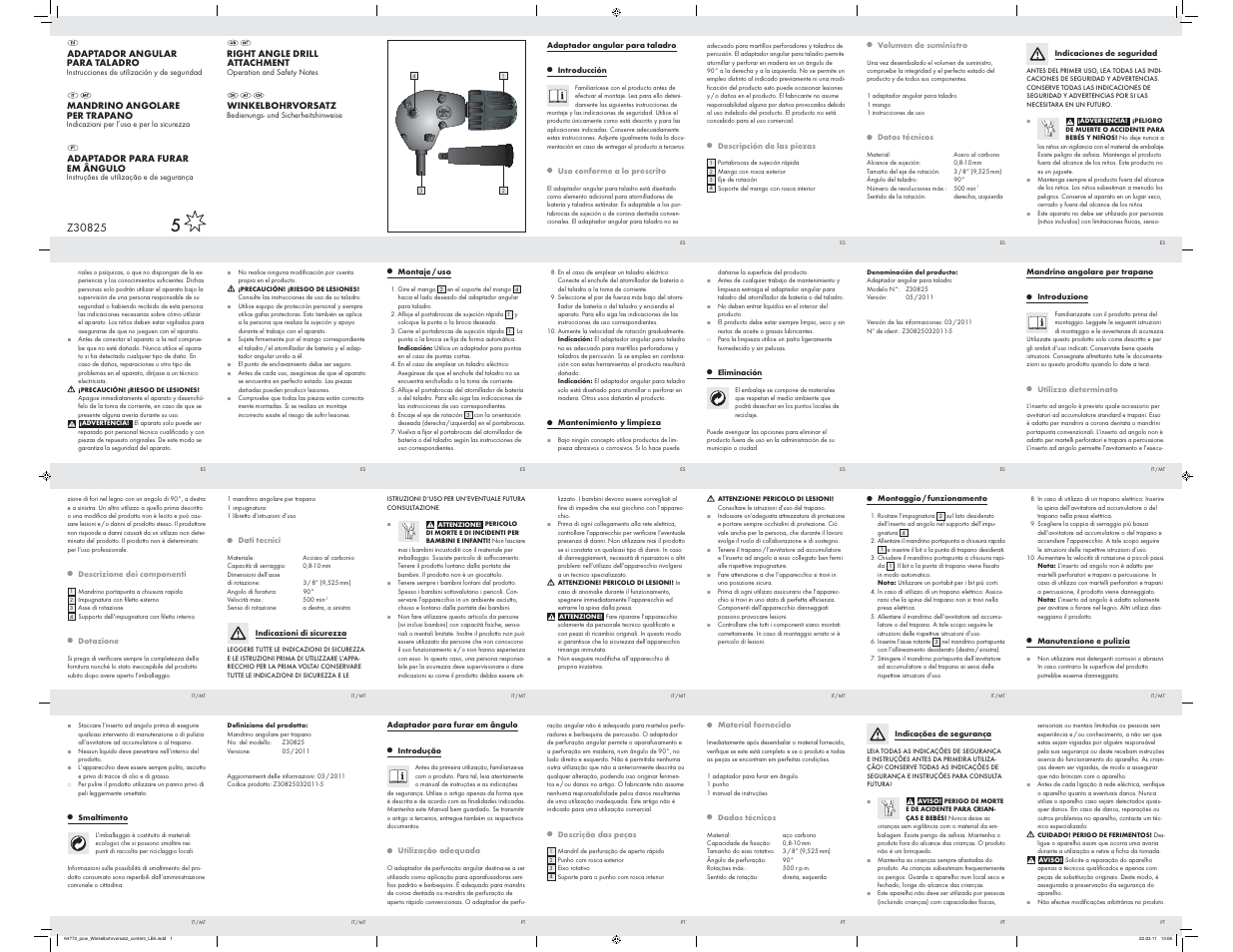 Parkside Z30825 User Manual | 2 pages