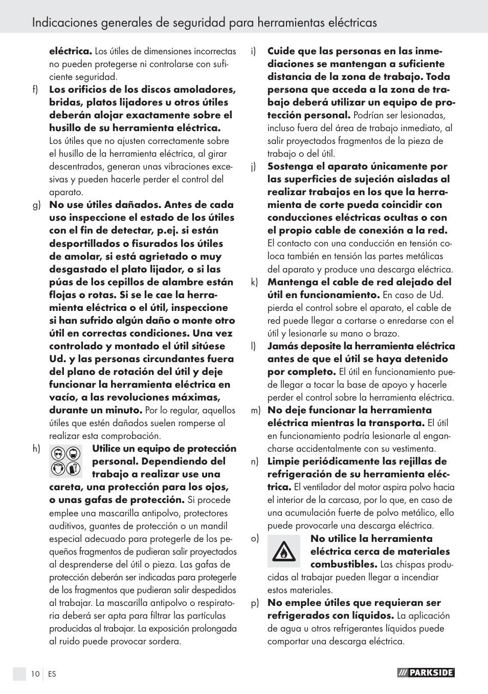 Parkside PWS 1010 User Manual | Page 11 / 77