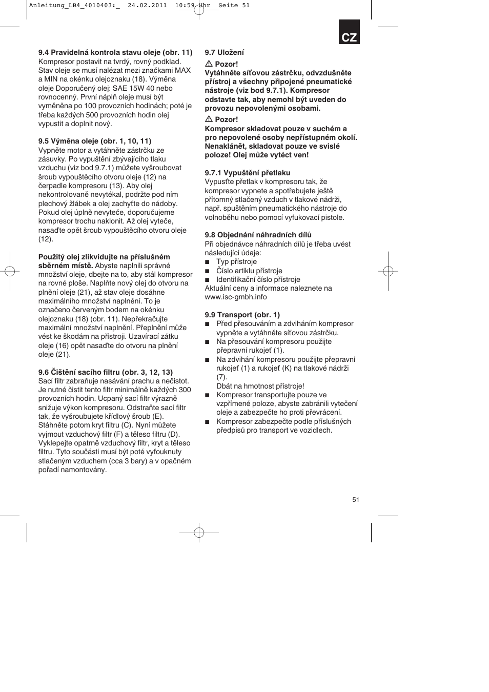 Parkside PKO 270 B2 User Manual | Page 51 / 96