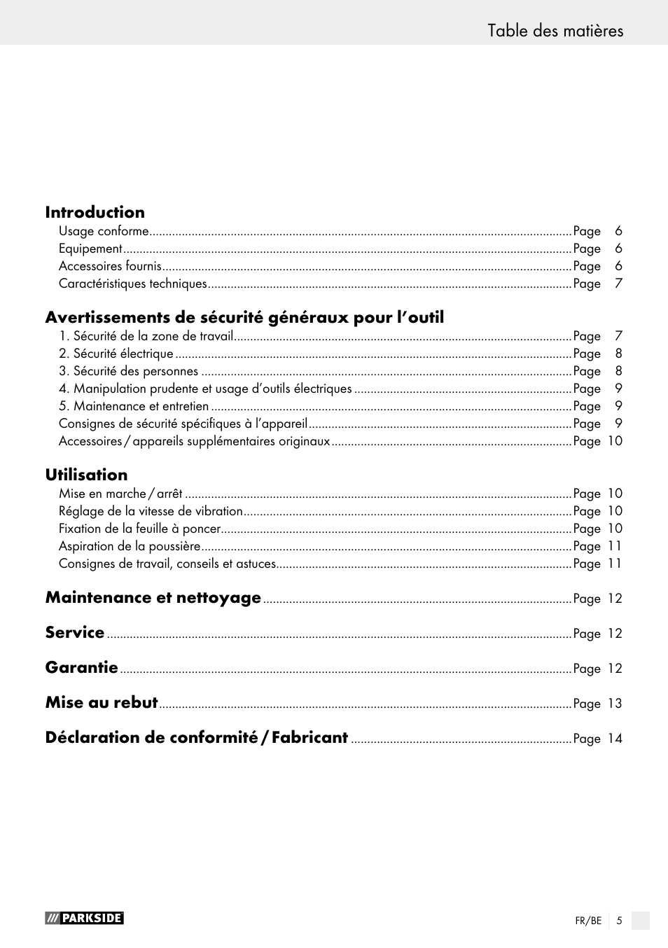 Parkside PSS 250 A1 User Manual | Page 5 / 44