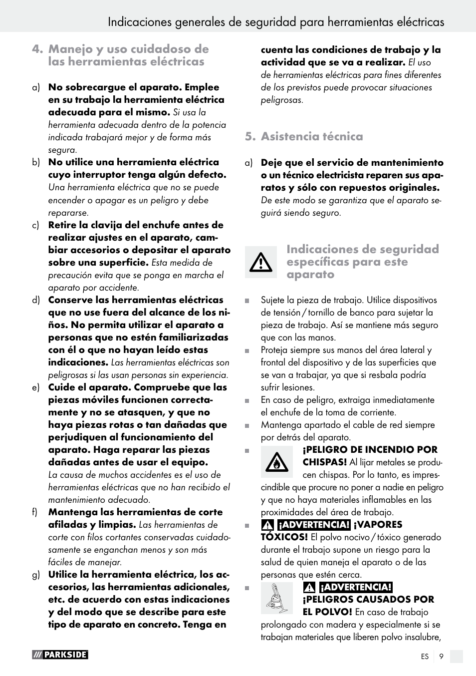 Asistencia técnica | Parkside PHS 160 B2 User Manual | Page 9 / 52