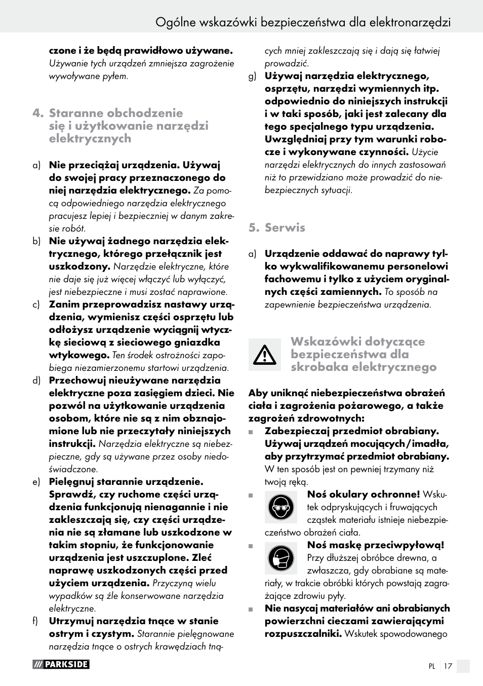 Parkside PES 200 B1 User Manual | Page 17 / 58