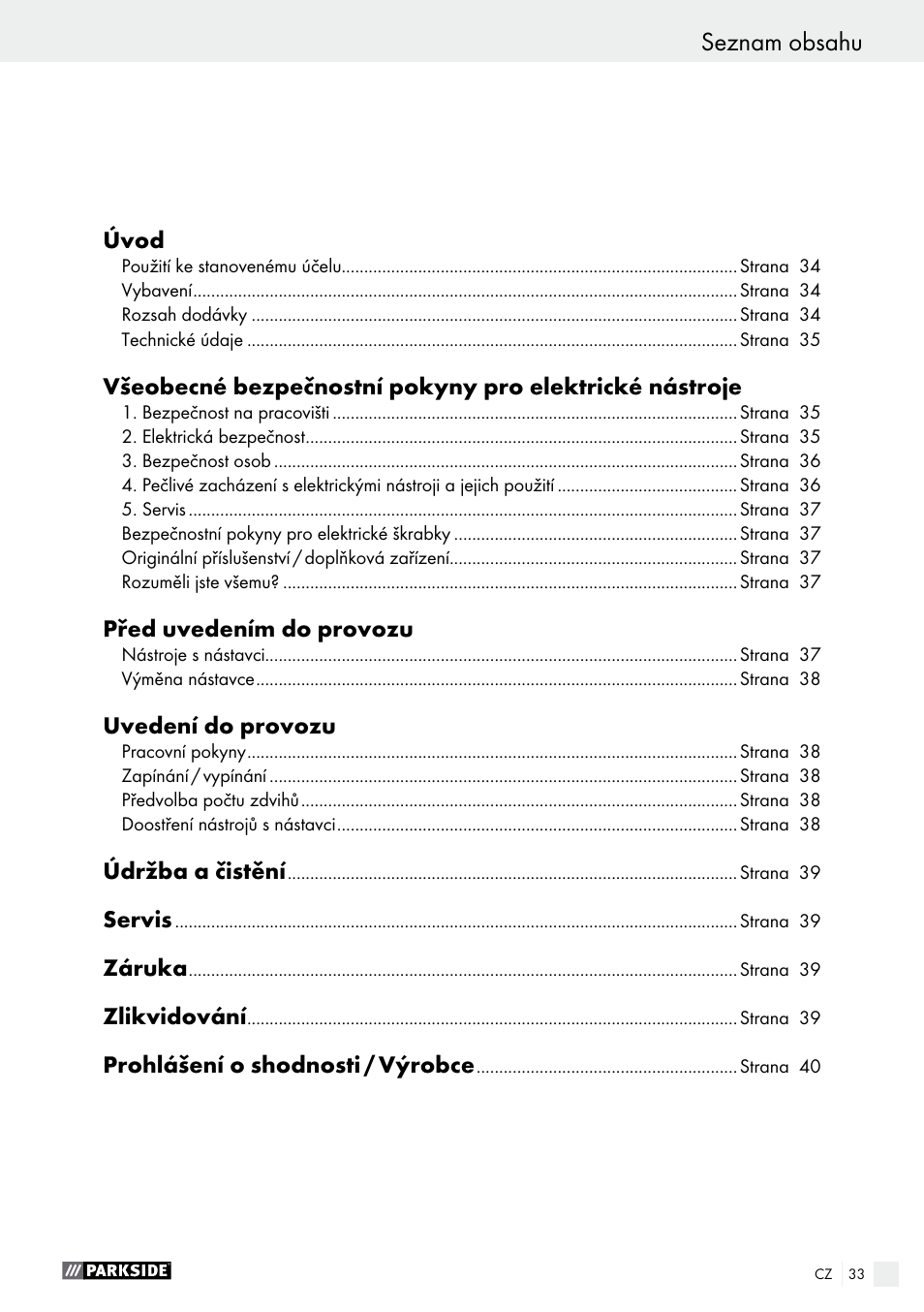 Parkside PES 200 B1 User Manual | Page 33 / 58