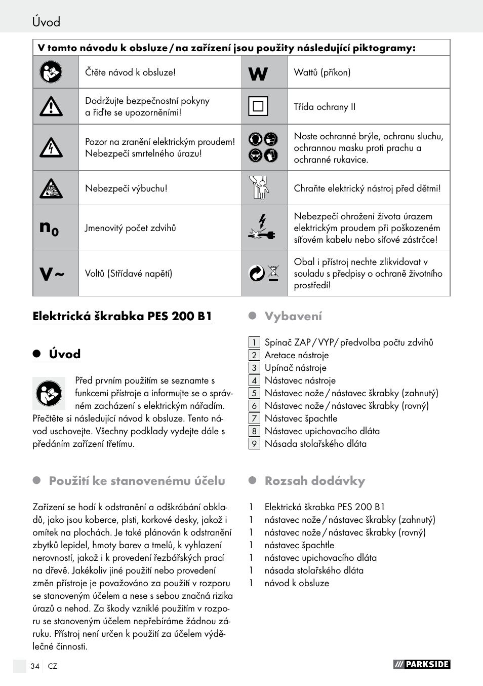 Parkside PES 200 B1 User Manual | Page 34 / 58