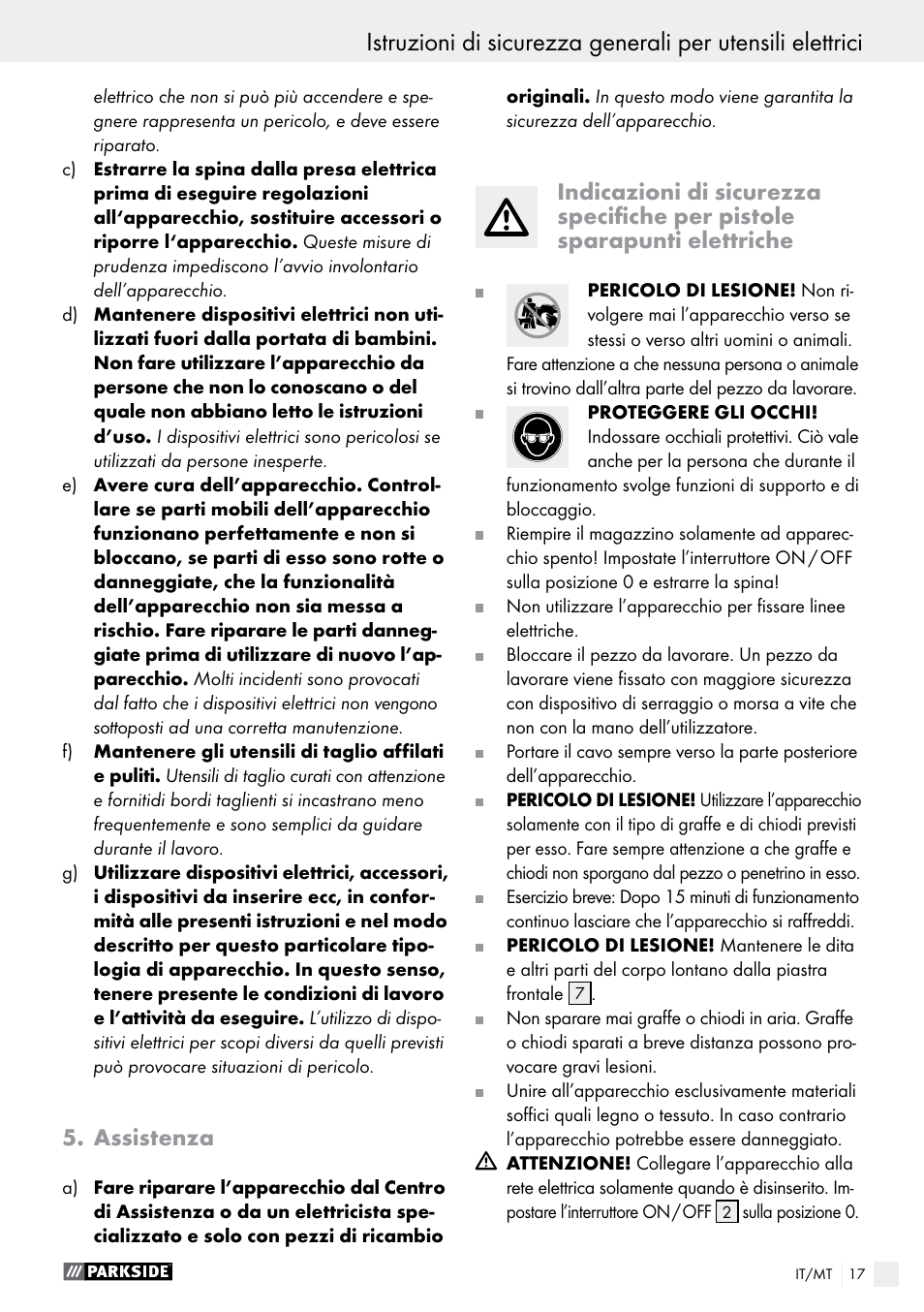 Assistenza | Parkside PET 25 A1 User Manual | Page 17 / 37