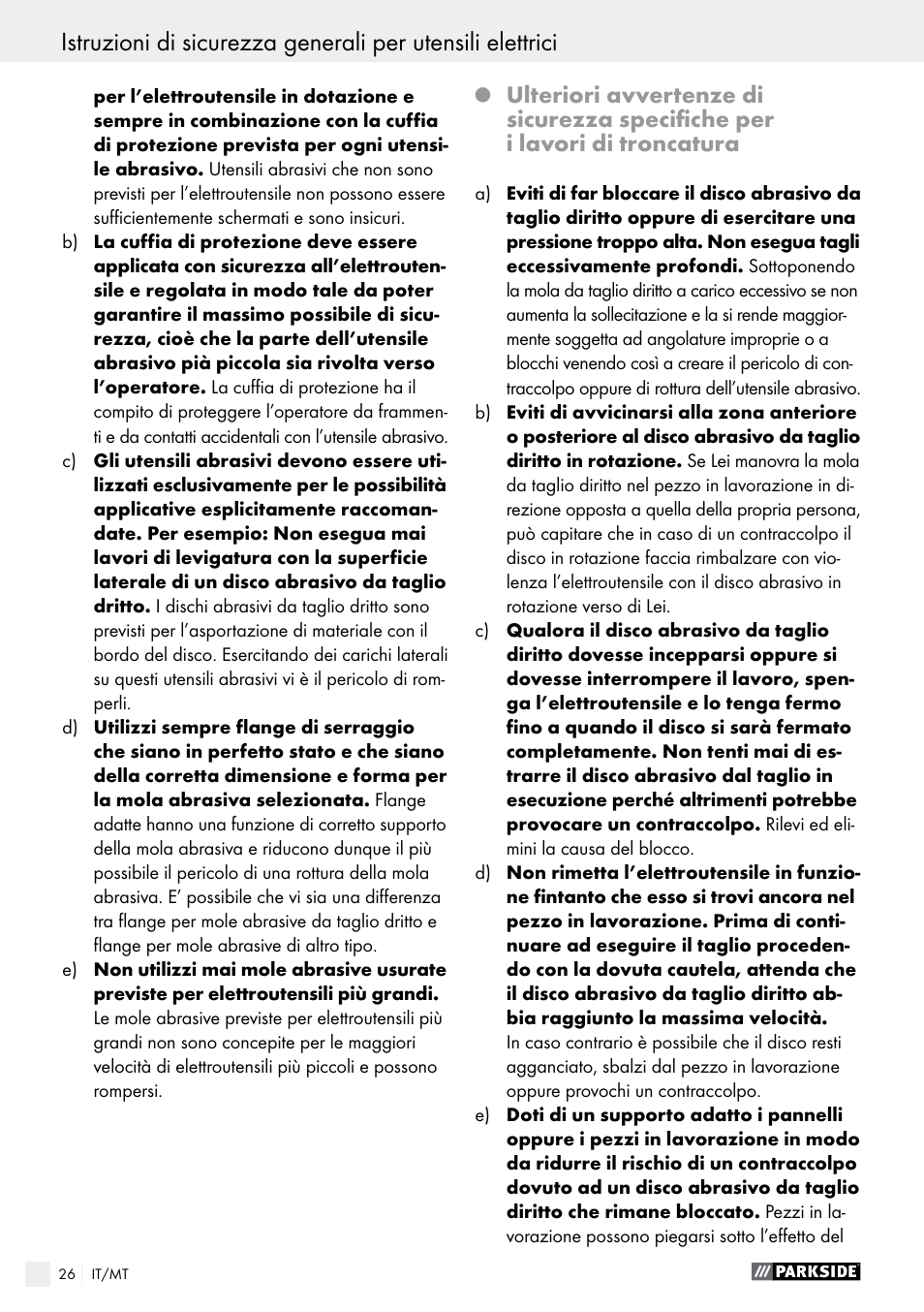 Parkside PWS 230 A1 User Manual | Page 26 / 63
