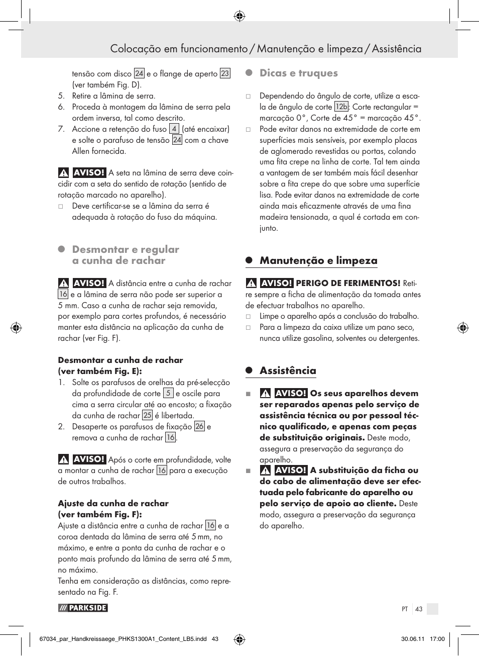 Desmontar e regular a cunha de rachar, Dicas e truques, Manutenção e limpeza | Assistência | Parkside PHKS 1300 A1 User Manual | Page 45 / 75