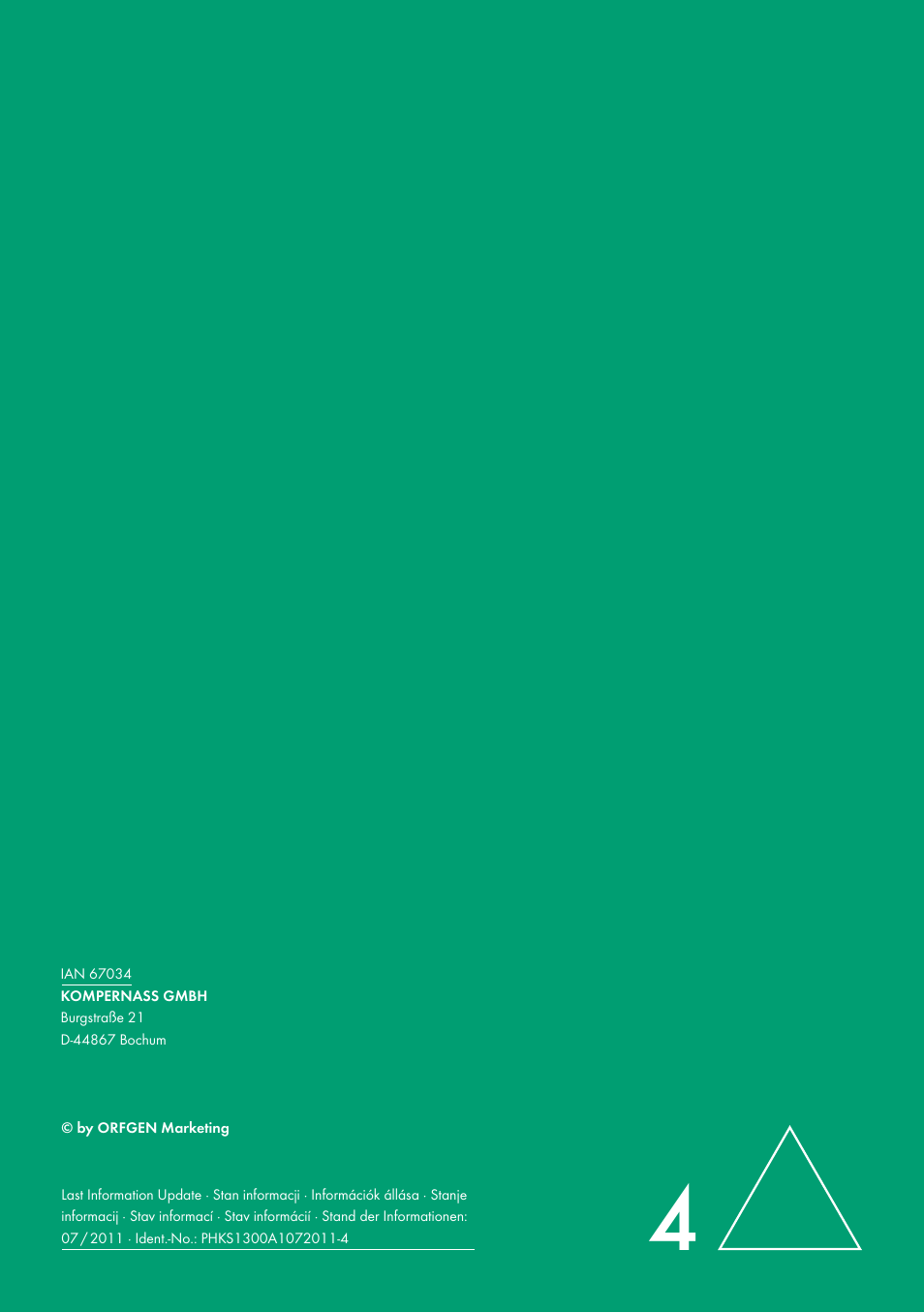 Parkside PHKS 1300 A1 User Manual | Page 97 / 97