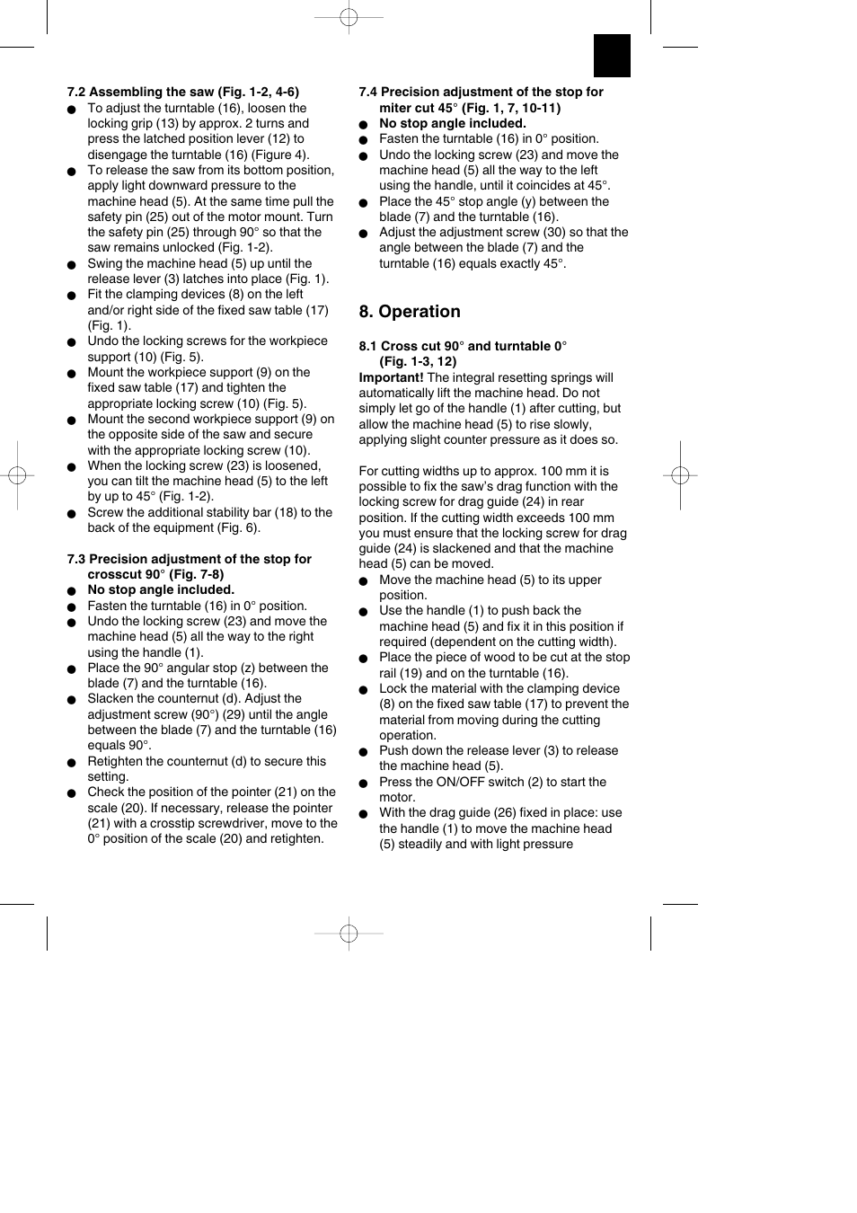 Operation | Parkside PKS 1700 B2 User Manual | Page 65 / 88
