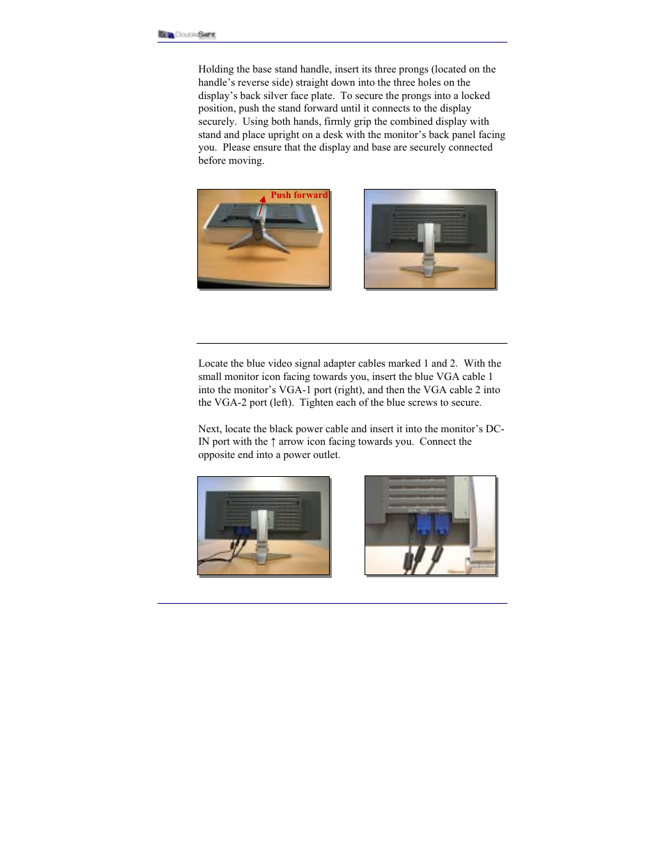 Connecting the monitor to a computer | DoubleSight Displays DS-15xx User Manual | Page 20 / 53