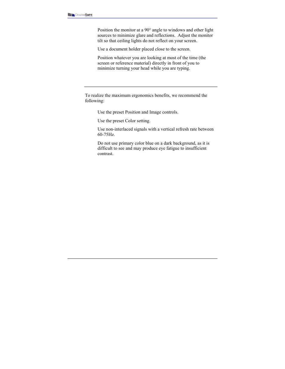 Ergonomics | DoubleSight Displays DS-15xx User Manual | Page 38 / 53