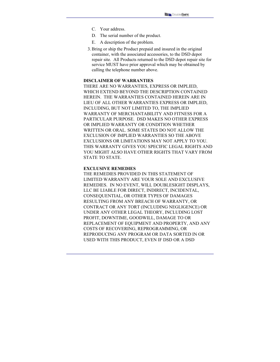 DoubleSight Displays DS-15xx User Manual | Page 49 / 53