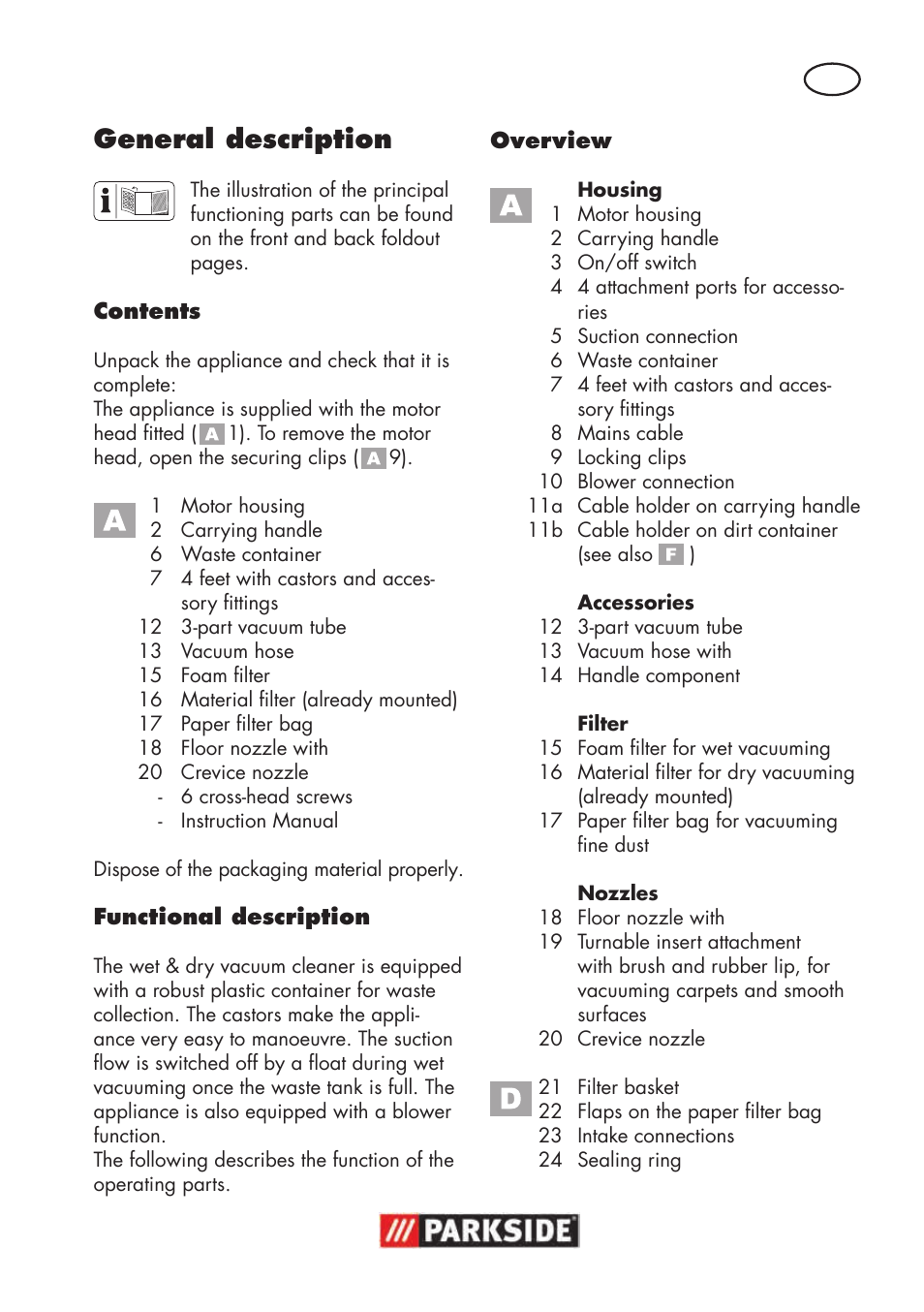 General description | Parkside PNTS 1300 B2 User Manual | Page 35 / 48