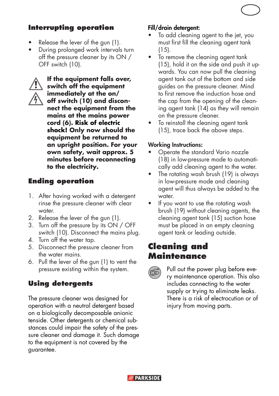 Cleaning and maintenance | Parkside PHD 150 C2 User Manual | Page 11 / 94