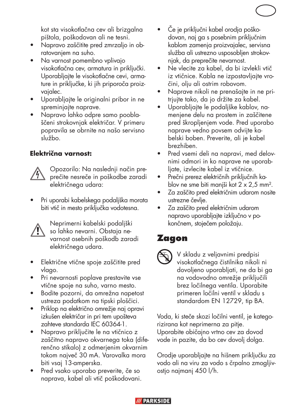 Zagon | Parkside PHD 150 C2 User Manual | Page 45 / 94