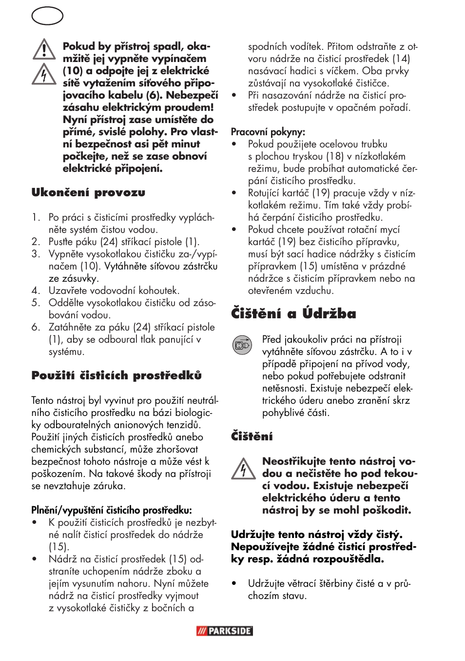 Čištění a údržba | Parkside PHD 150 C2 User Manual | Page 60 / 94