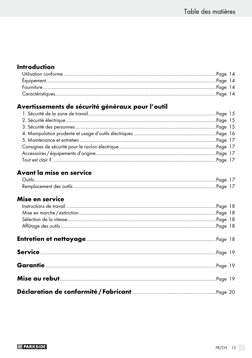 Parkside PES 200 B1 User Manual | Page 13 / 37
