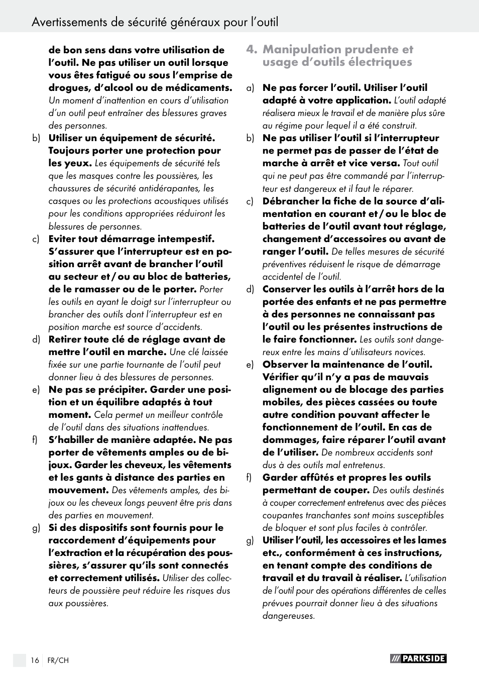 Parkside PES 200 B1 User Manual | Page 16 / 37