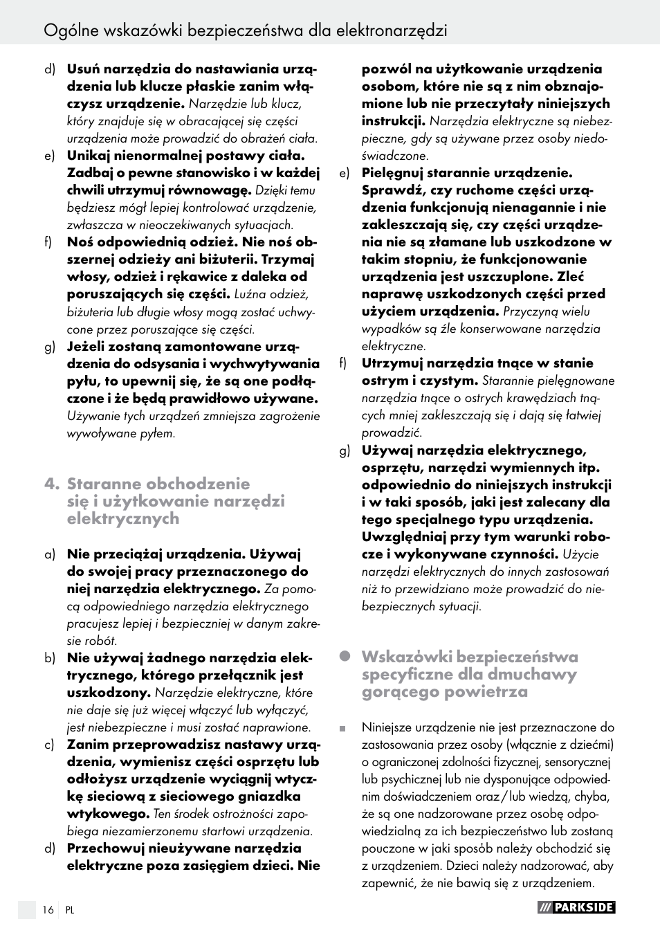 Parkside PHLG 2000 B1 User Manual | Page 16 / 61