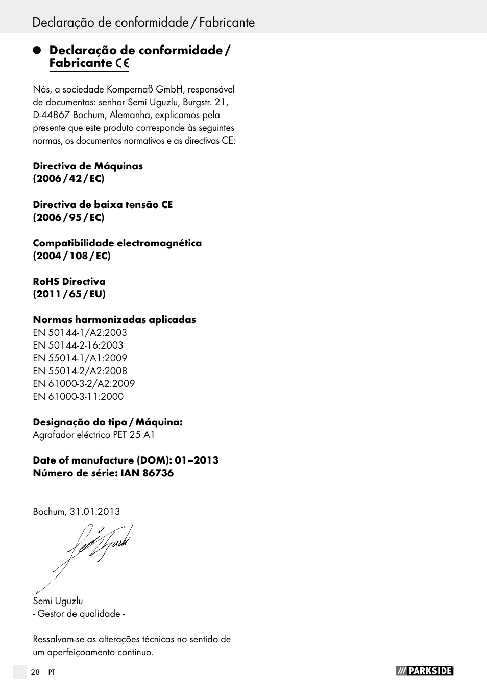 Parkside PET 25 A1 User Manual | Page 28 / 45