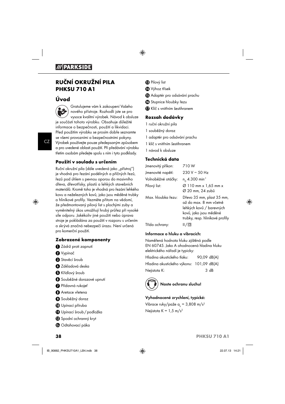 Ruční okružní pila phksu 710 a1 úvod | Parkside PHKSU 710 A1 User Manual | Page 41 / 64
