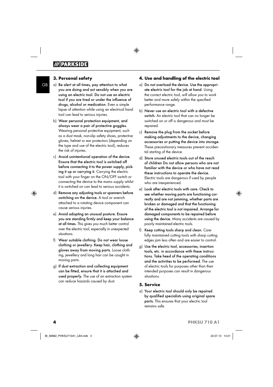 Parkside PHKSU 710 A1 User Manual | Page 7 / 64