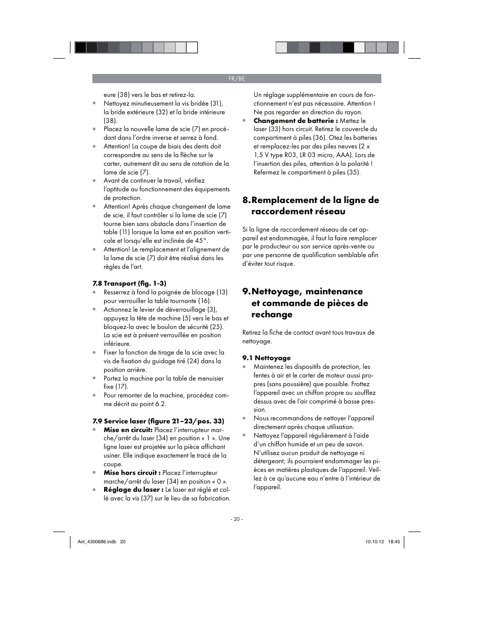 Parkside PKS 1700 B2 User Manual | Page 20 / 58