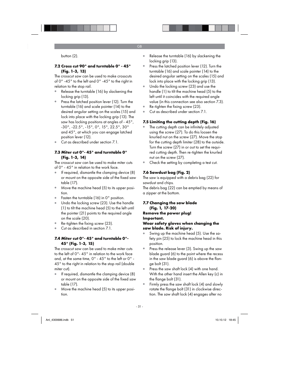 Parkside PKS 1700 B2 User Manual | Page 51 / 58