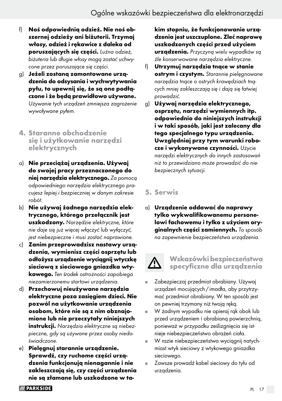 Parkside PHS 160 B2 User Manual | Page 17 / 58