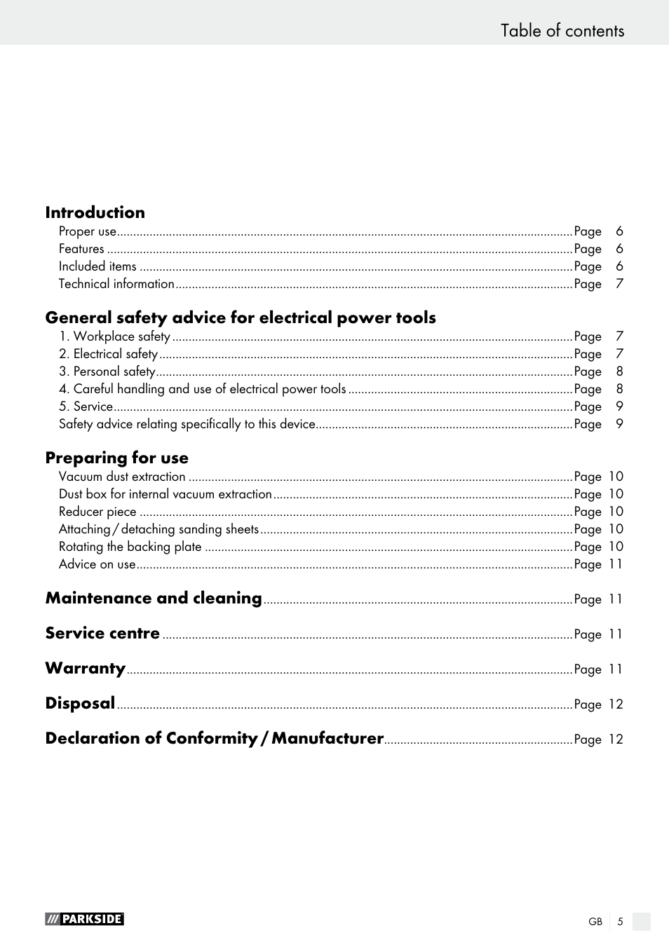 Parkside PHS 160 B2 User Manual | Page 5 / 58