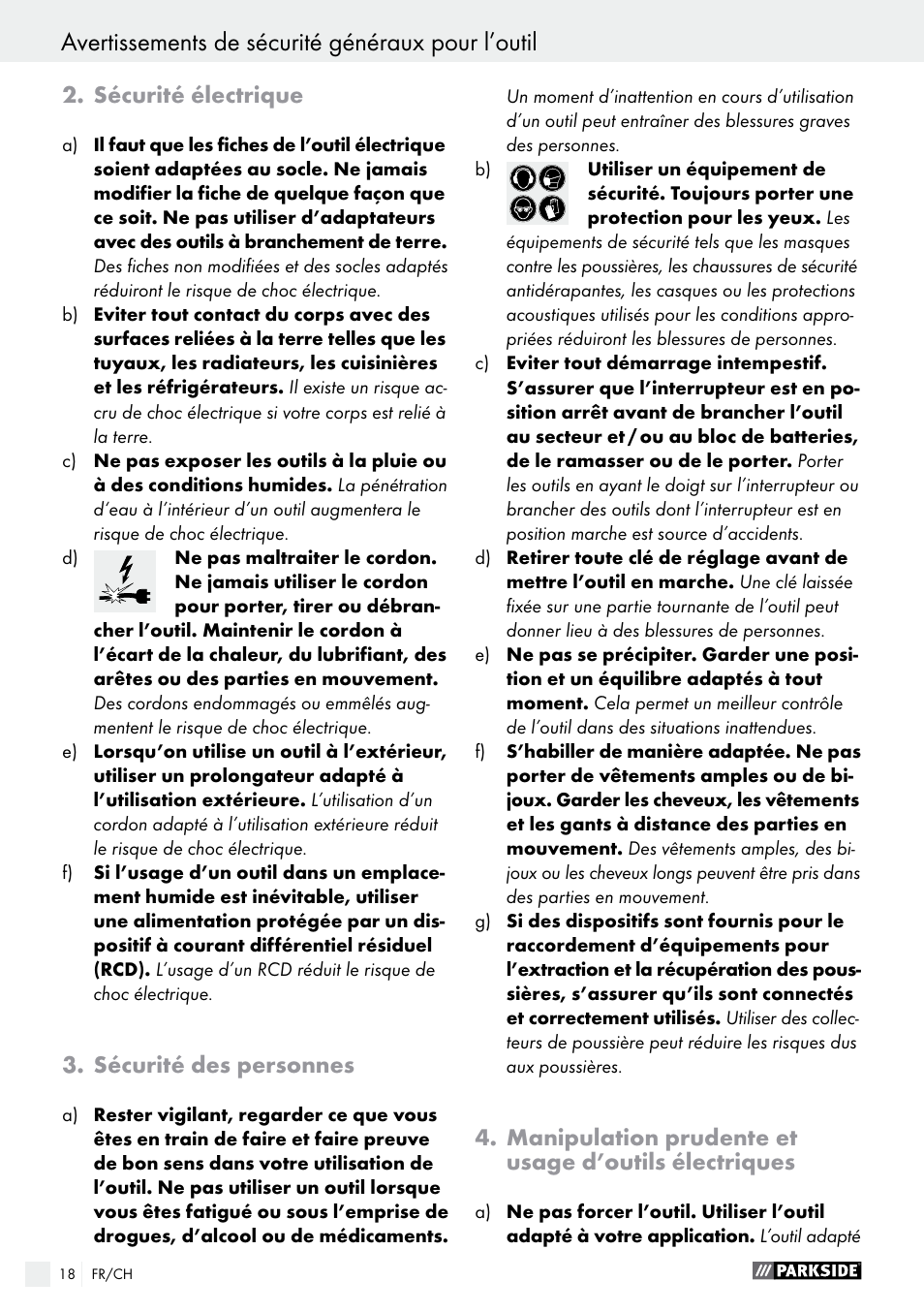 Avertissements de sécurité généraux pour l’outil | Parkside PHS 160 B2 User Manual | Page 18 / 43