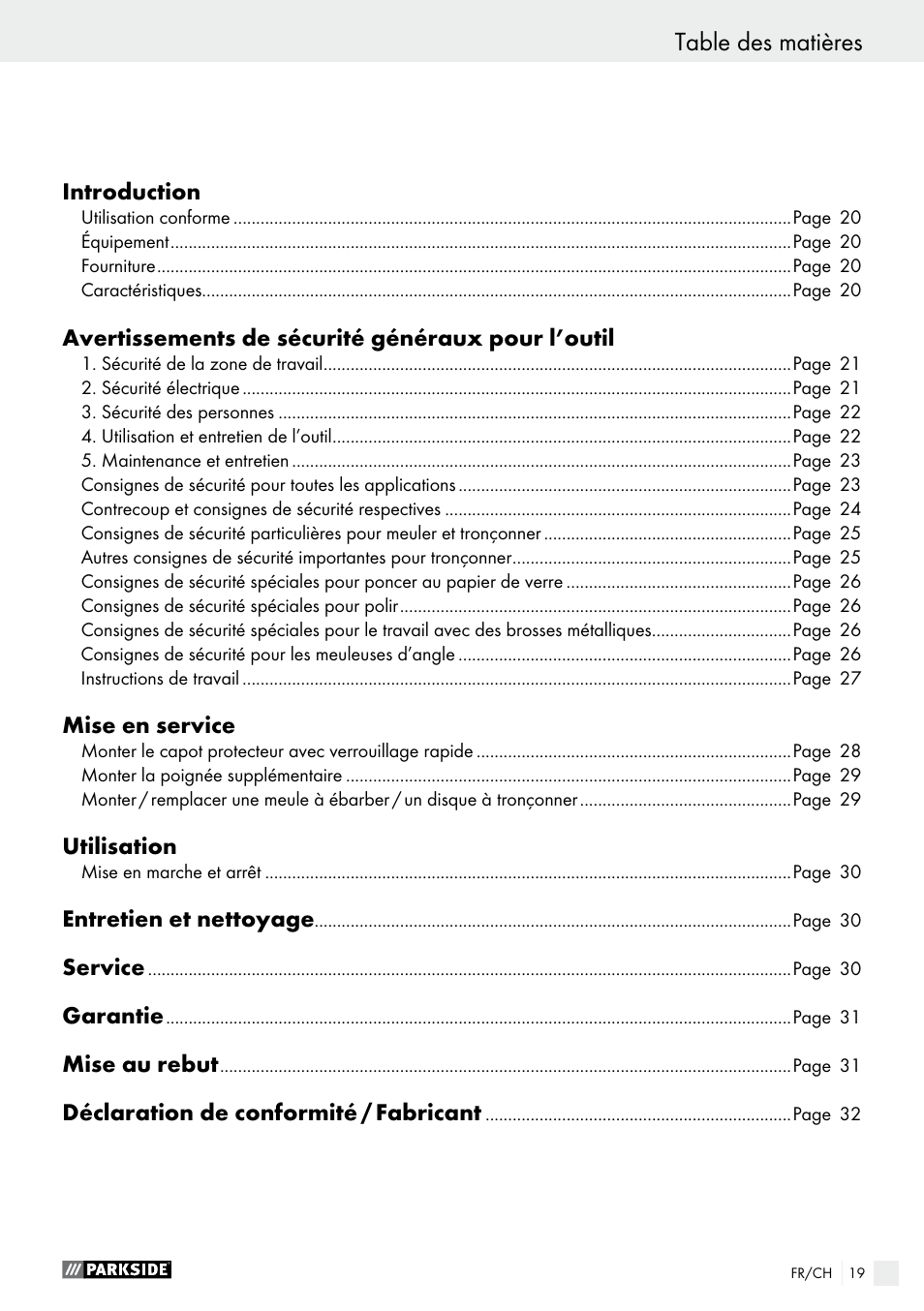 Parkside PWS 230 A1 User Manual | Page 19 / 62