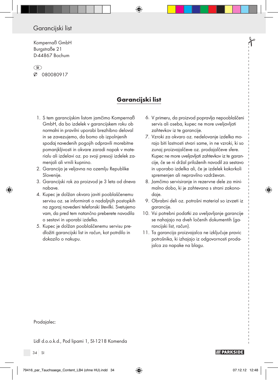 Parkside PTS 480 A1 User Manual | Page 34 / 65