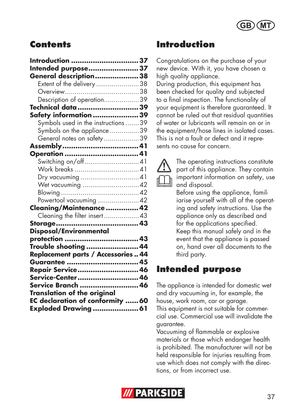 Parkside PNTS 1500 B2 User Manual | Page 37 / 64