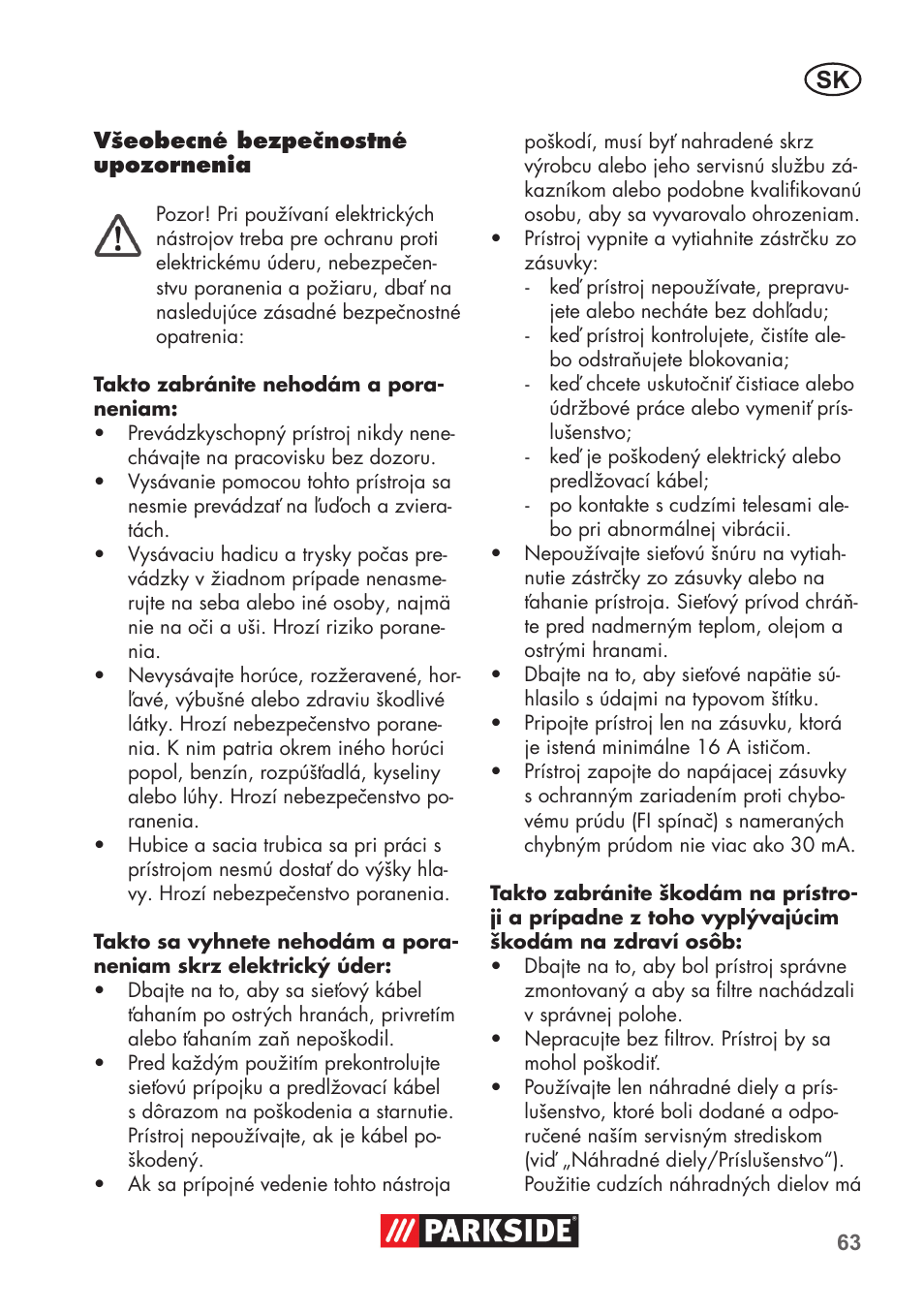 Parkside PNTS 1400 D1 User Manual | Page 63 / 88