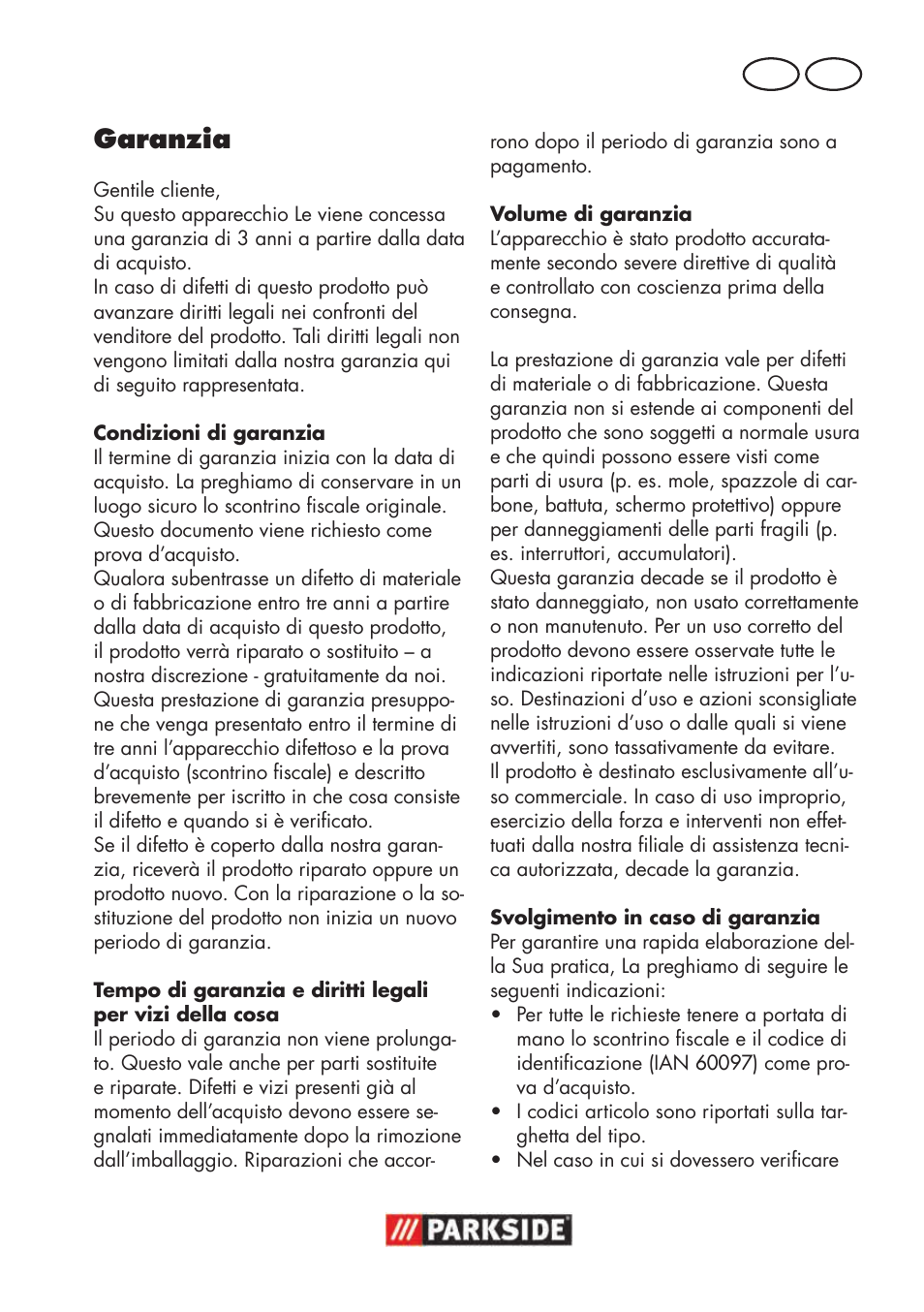 Garanzia, It mt | Parkside PSBS 240 B2 User Manual | Page 33 / 88