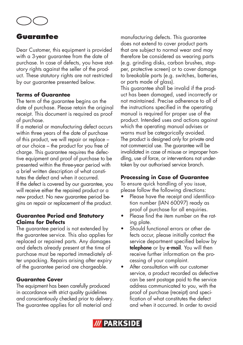 Guarantee, Gb mt | Parkside PSBS 240 B2 User Manual | Page 64 / 88