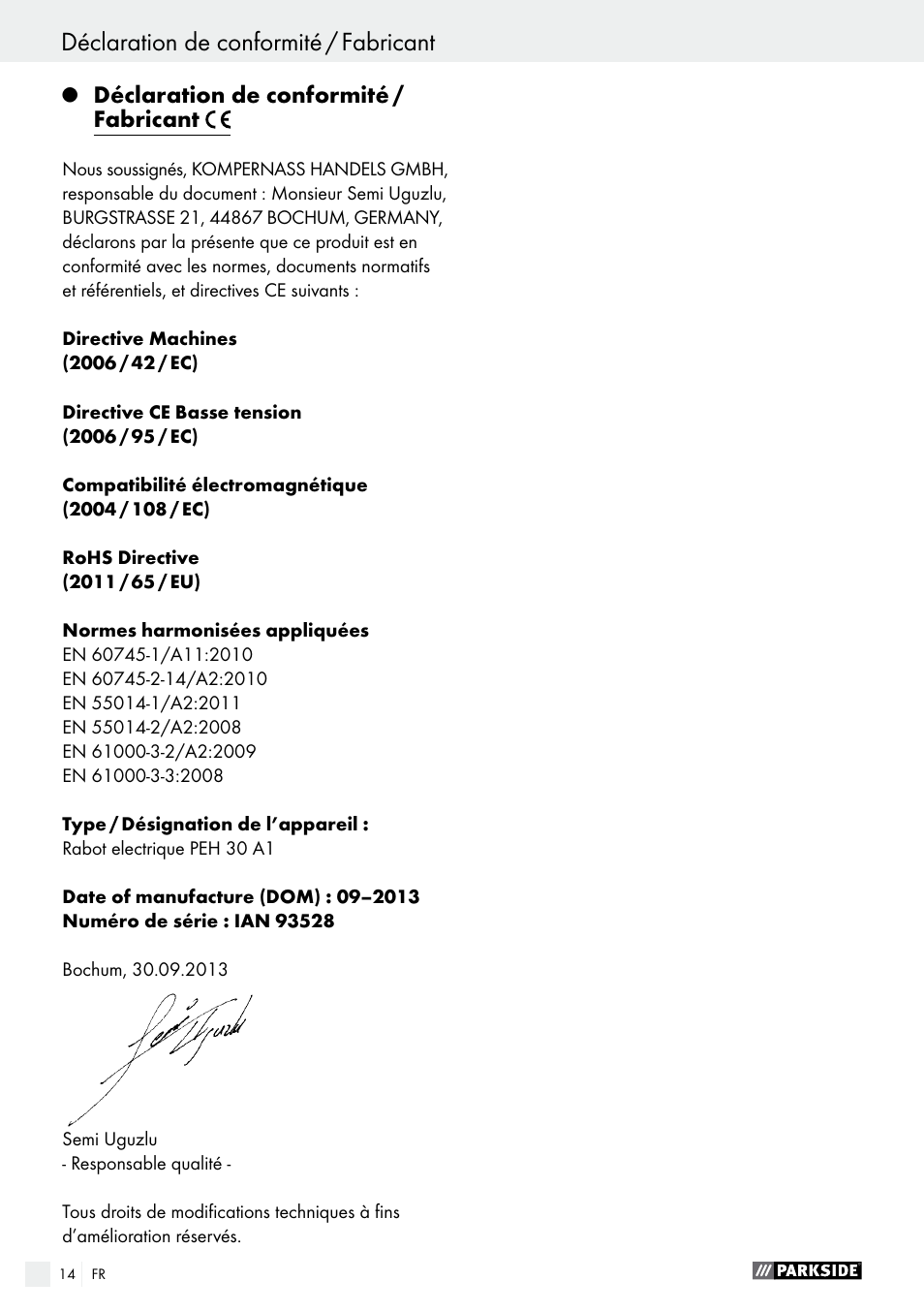 Parkside PEH 30 A1 User Manual | Page 14 / 34