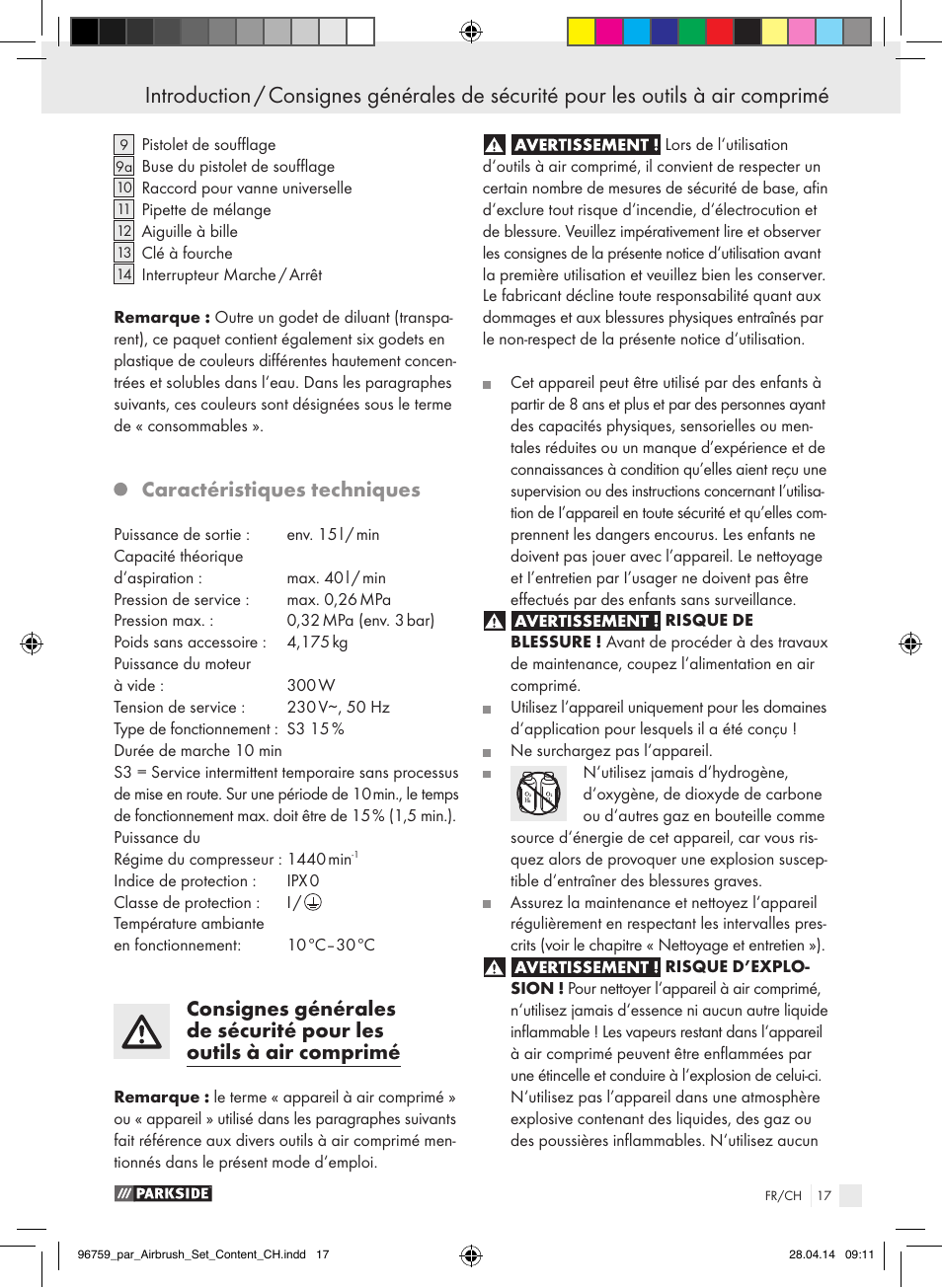 Caractéristiques techniques | Parkside PABK 60 A1 User Manual | Page 17 / 44