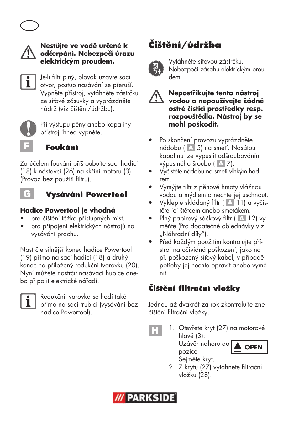 Čištění/údržba | Parkside PNTS 1500 B3 User Manual | Page 36 / 100