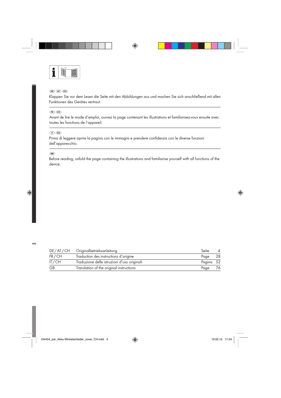 Parkside PWSA 18 A1 User Manual | Page 2 / 102