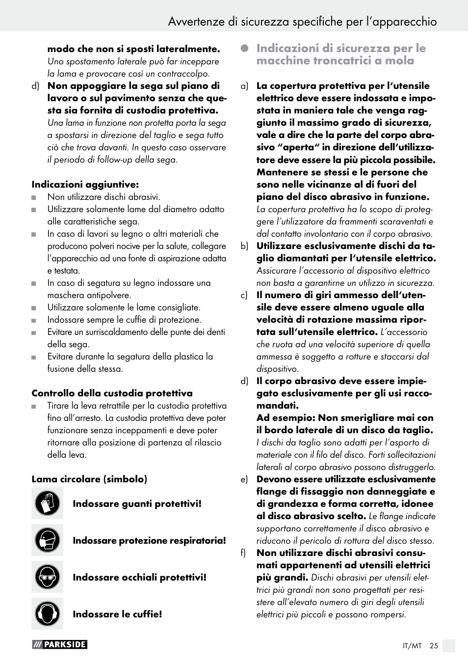 Parkside PTS 500 A1 User Manual | Page 25 / 72